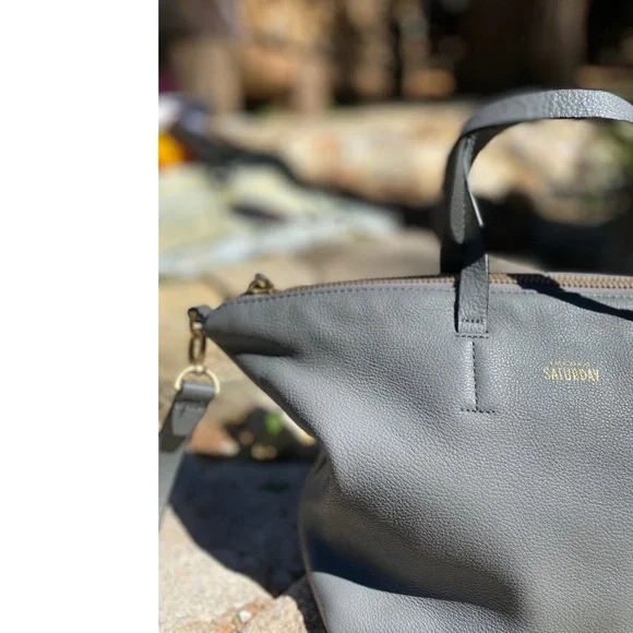 Kate Spade Freeform Satchel Saturday Grey Leather Crossbody Purse 15”x8.5” Bag - Picture 9 of 12